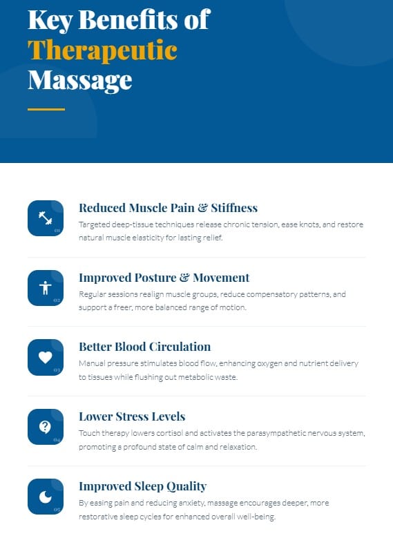 Key benefits of therapeutic massage